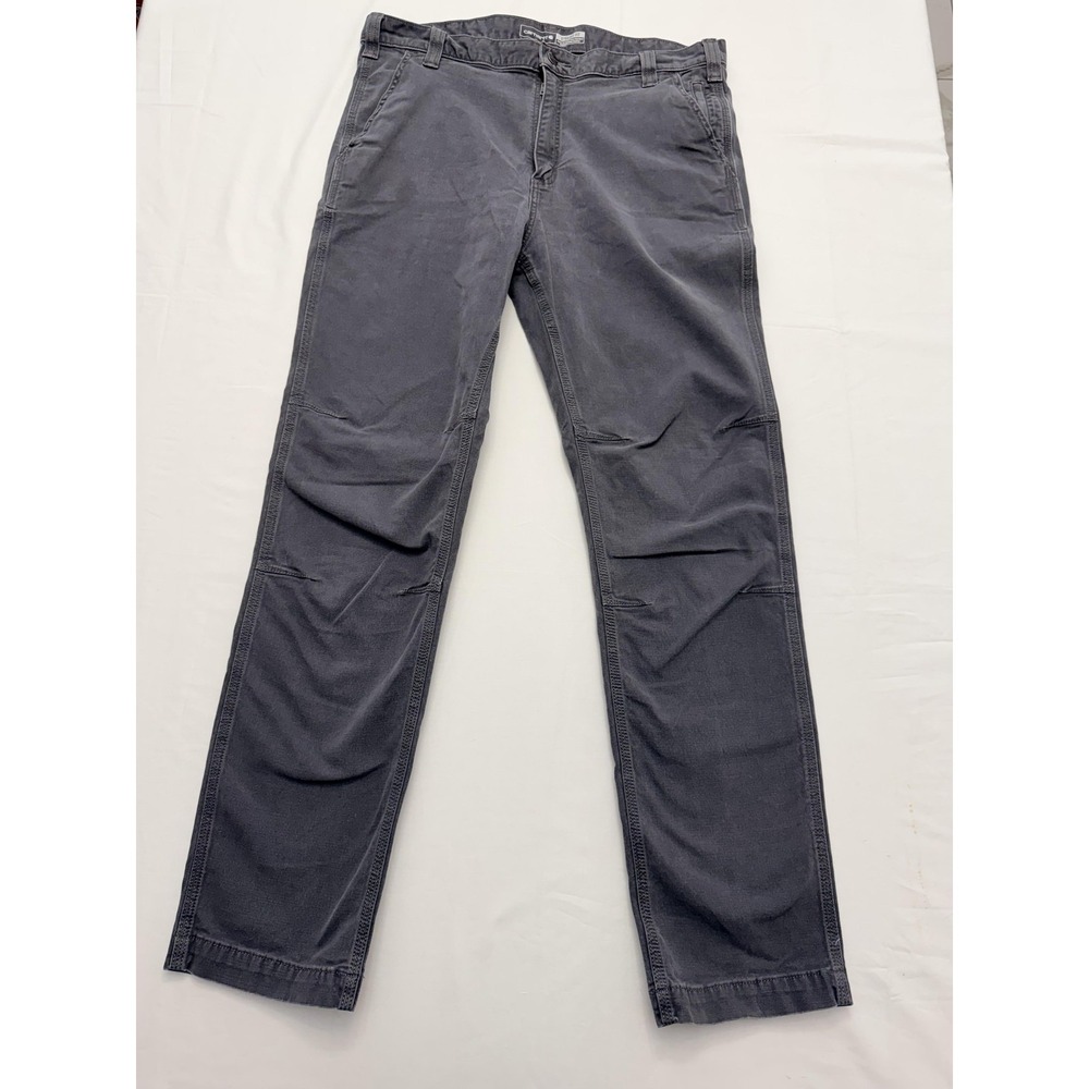 Carhartt Rugged Flex Pants Mens 38x34 Gray Straight Fit Chino Canvas Stretch
